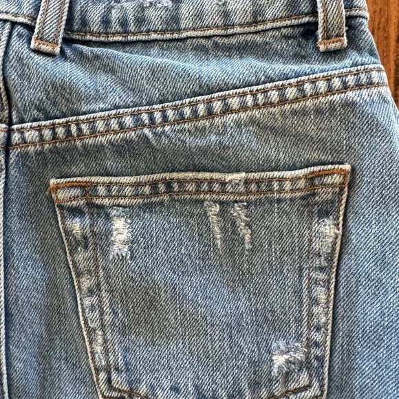 Topshop Cotton Denim Distressed Denim Mini Frayed Hemline / US 4 - Picture 9 of 12